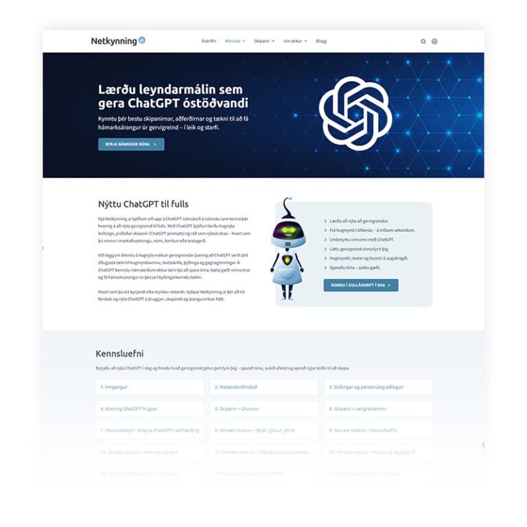 Netkynning.ai - Kennsla í notkun gervigreindar